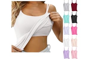 Hesxuno Womens Tank Tops with Built in Bras 2024 Plus Size Padded Workout Tops Casual Athletic Camisole Tops Summer Trendy