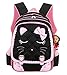Mysticbags Cat Face Girls Backpack Kids School Bookbag for Primary Students Black, Medium