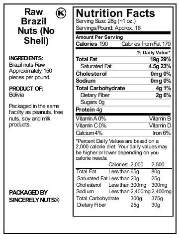 Sincerely Nuts Raw Brazil Nuts No Shell (5Lb Bag) | Premium Healthy Snack Food | Whole, Kosher, Vegan, Gluten Free… - Image 4