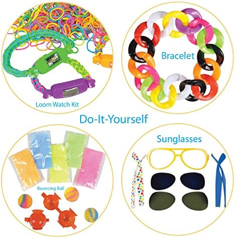 DIY Creativity Set by ArtCreativityTM - 4 Fun Creative Do-It-Yourself Craft Projects - Includes 9pc Sunglasses Kit, 300pc Loom Watch Kit, 28pc Bracelet Kit &amp; Bouncy Ball Kit - Unique Gift for Kids