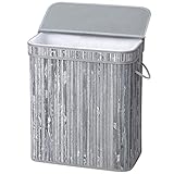 SONGMICS Laundry Hamper with Lid, Bamboo Launry