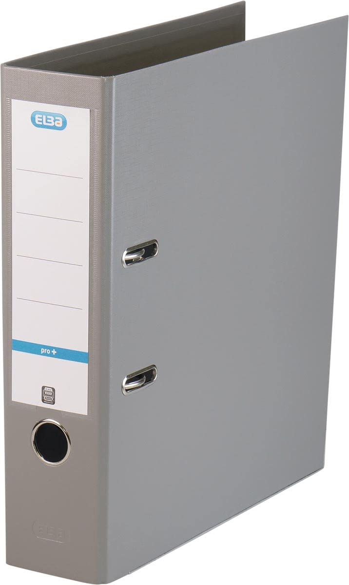 Elba Premium A4 Smart Pro Plus 8 cm Wide Plastic File Folder Grey Pack of 10