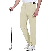 Rdruko Golf Pants Men Stretch Relaxed Fit Business Casual Pants Dry Fit Lightweight(Khaki,US 38)