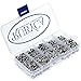 RUBYCA 600 Sets Czech White Clear Crystal Rhinestone Rapid Rivets Silver Color Metal Studs DIY LeatherCraft Kit for Clothing, Wedding, Art and Crafts with a Leather Hole Punch Tool