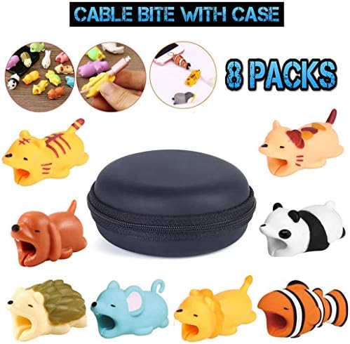YESSKO 8PCS Cable Bite for iPhone Cable Cord Animal Phone Accessory Protects Cute USB Cable Extender (Multicolor)