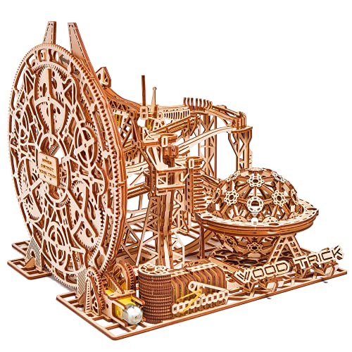 Wood Trick Galaxy Marble Run - 3D Puzzles in Bois à construire pour adultes - Fonctionnement électrique - Model Kits en Bois de montagnes russes pour adultes à construire