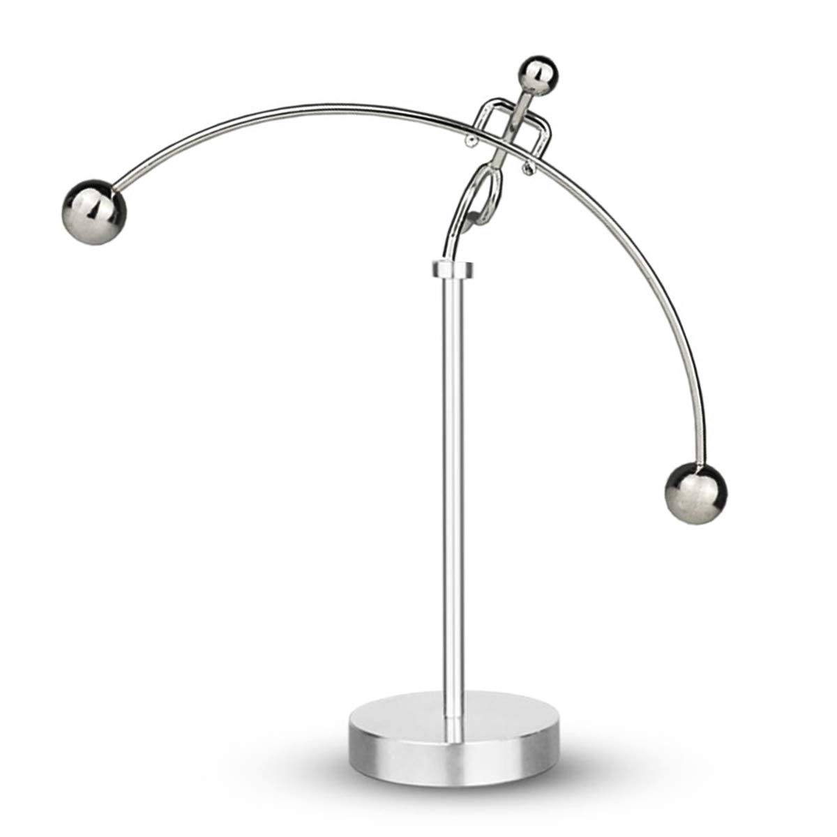 ThinkTop Weightlifter Kinetic Art Balance Steel Balance Physics Eduecational Decoration for Home Office Desk (Silver)