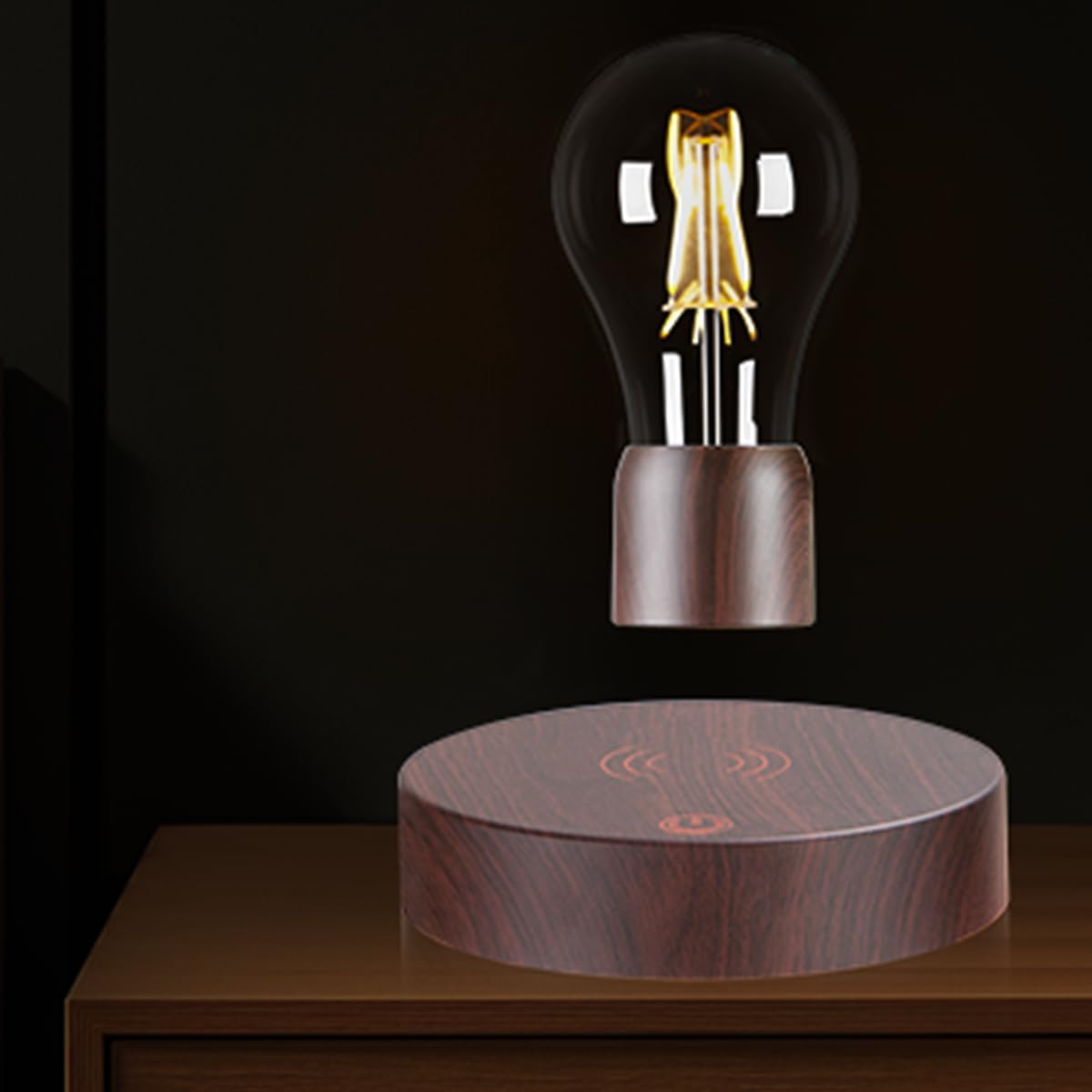 DIDWI Levitating Light Bulb Lamp, Magnetic Floating Wireless LED Bulb Desk Lamp, Rotating Light Bulb Decorative Table Lamps for Room Decor, Night Lights, Unique Gifts, Office Desk Gadgets