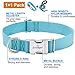 beebiepet Classic Dog Collar with Strong Metal Buckle Adjustable Dog Collars for Small Medium Large Dogs (Collar+Leash L Neck 17″-26″, Turquoise)thumb 2