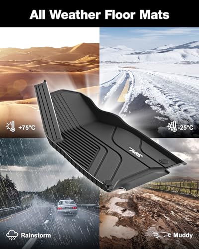 3W 9 Piece Set Floor Mats & Boot Liner & Seat Back Cover Fit for Tesla Model Y 2021-2024, All Weather Dog Friendly TPE Car Mats Anti-slip Heavy Duty Tesla Accessories (Not for Model Y Juniper)