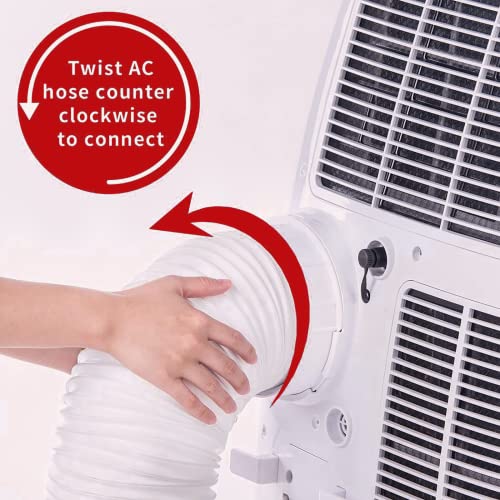 FUBININA 80" Portable Air Conditioner Hose, AC Hose with 5.9" Diameter, Anti-Clockwise Thread AC Exhaust Hose for Portable AC Vent Replacement Tube Compatible with LG Air Conditioner Part