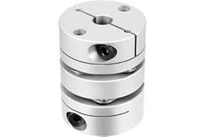 TA-VIGOR 10mm to 14mm Shaft Coupling, D32 x L40 Shaft Coupler 2 Diaphragm, Flexible Beam Coupling Clamp Tight Joint Connector for 3D Printer,DIY Robots, CNC Machine,Motor Accessories