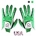 Amy Sport Golf Gloves Men Pair Left and Right Both Hand Rain Grip Lh Rh Weathersof No Sweat All Weather Grips Soft Comfortable Gray Green Size Small Medium ML Large XL