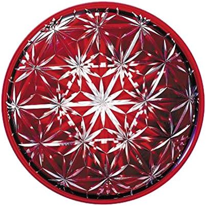 Amazon Co Jp 皿 Cem 2re 江戸切子シャーレ 麻の葉文 赤 切匣 きりはこ F12 5xh4 5ｃｍ 日本製 ホーム キッチン