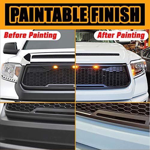 Tidal Replacement ABS Upper Grille LED Front Grill Charcoal Gray