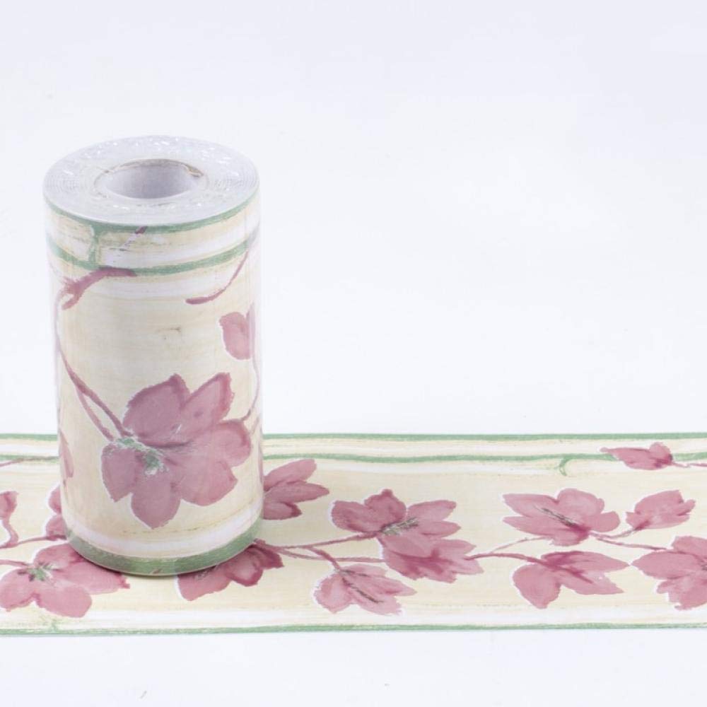 Dostear Wallpaper Mirror Borders for Bathroom Peel and Stick Classroom Bulletin Board Borders Boho Paper for Classroom Trim Sets Little Pink Flower 10 X 1000CM