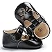 Baby Girls Christening Baptism Mary Jane Soft Sole Classic Hollow Princess Dress Flat Shoes Black Size S