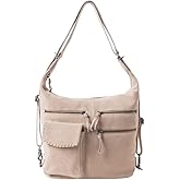 Myra Bag Leather Shoulder Purse Convertible Backpack for Women