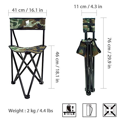 Toile De Siège De Camping Pliable Et Réutilisable - Pour Trépied De Pêche/chasse, Randonnée, Pique-nique - Taille ~38x38x38cm, Toile Résistante - 2