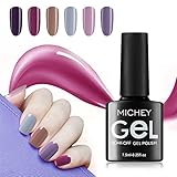 MICHEYGel Gel Nail Polish, Soak-off UV Gel Nail Polish Kit, Pack of 6 colors