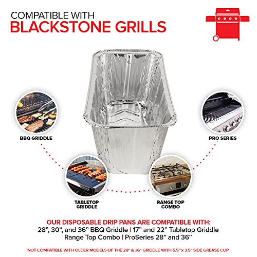 Foil Drip Pans (30 Pack) Compatible with Blackstone Griddle