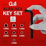 G4Gadget 14Pcs Hex Key Set Metric Imperial on Ring Durable Steel Wrench view 3