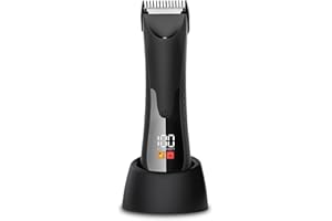 7D24HCARE Groin Hair Trimmer - Electric Manscape Trimmer for Men, Waterproof Ball Trimmer for Pubic/Body/Groin Grooming with Ceramic Blade, LED Light, Charging Base