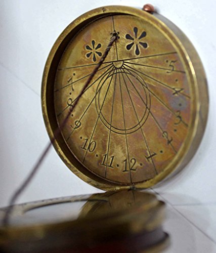 Brass Nautical Handmade Brass Sundial Compass - Pocket Sundial -Brass Antiques West London. Beautiful Gift Item