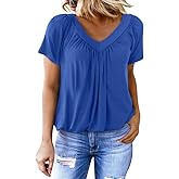 Dokotoo Women's Casual Summer T Shirts Short Sleeve V Neck Tops Tshirts