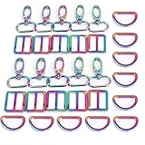 PECMER 30 Pcs Rainbow Purse Hardware for Bag Making