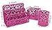 EasyPAG Carved Hollow Flower Pattern 3 in 1 Desk Organizer Set (Pink)