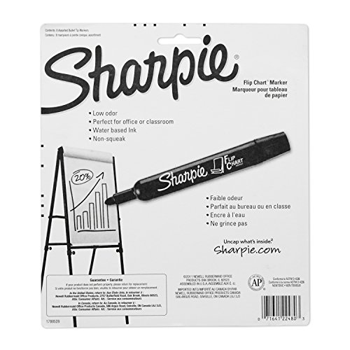 Sharpie 22480PP Flip Chart Markers, Bullet Tip, Assorted Colors, 8
