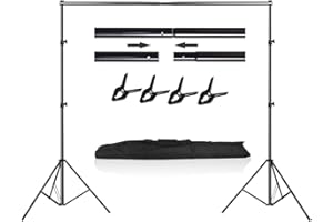 HYJ-INC Photo Video Studio Photography Backdrop Stand, 8 x 8 ft Adjustable Photo Background Holder, Back Drop Banner Stand Support System Kit with Carry Bag