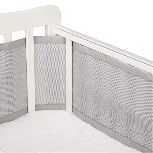 Caroeas Babycare Crib Bumper, Adjustable Padded Breathable Crib Bumper