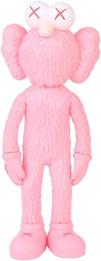 Huangzhiping Sesame Street Action Figure, Kaws Popular Stream Doll, Tide Brand Hand-made Model Decoration, Doll Toy, Trendy Gifts, About 30cm(Pink)