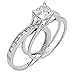 14k Yellow OR White Gold SOLID Princess Square Engagement Ring & Wedding Band Set