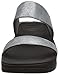 FitFlop Women's Lulu Shimmersuede Slide Sandal, Pewter, 8 M US