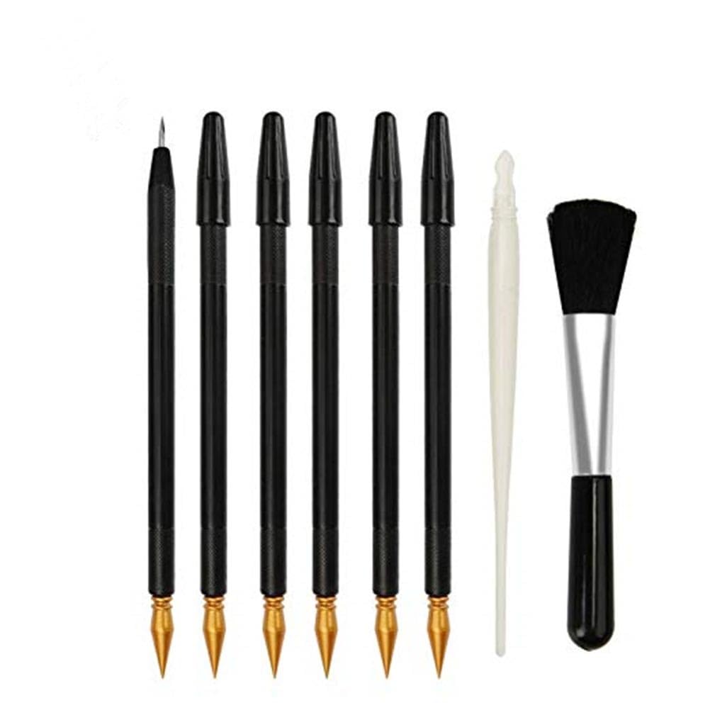 SEWACC 8pcs Scratch Pen Sketch Art Drawing Scraping Pen Scratch Painting Tools Line Pen Tool Scratching Drawing Pen Capacitors for Scraper Scratch Coloring Stylus Scratch Paper Pens