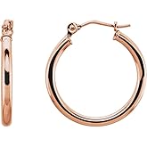 14k Rose Gold 20mm Hoop Earrings (20mm x 2mm)