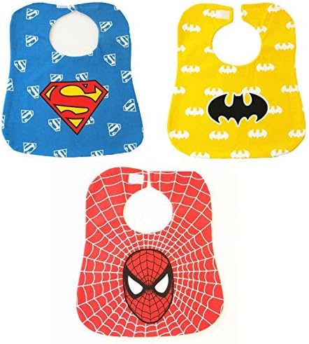 Baby Bibs Kids Saliva Towel Waterproof Lunch Bibs Boys Girls Infants Super Hero Pattern Bibs Baby Bibs Burp Cloths,3 Pack (StyleA)