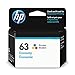 HP 63 Ink Cartridge Tri-Color Economy (1VV44AN) for HP Deskjet 1112 2130 2132 3630 3632 3633 3634 3636 3637 HP Envy 4512 4513 4520 4523 4524 HP Officejet 3830 3831 3833 4650 4652 4654 4655