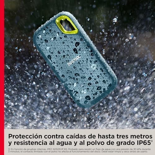 2TB Extreme SSD portátil, USB-C, Memoria de estado sólido NVMe externa, hasta 1050 MB/s, Clasificación IP65 de resistencia al agua y al polvo - Monterey