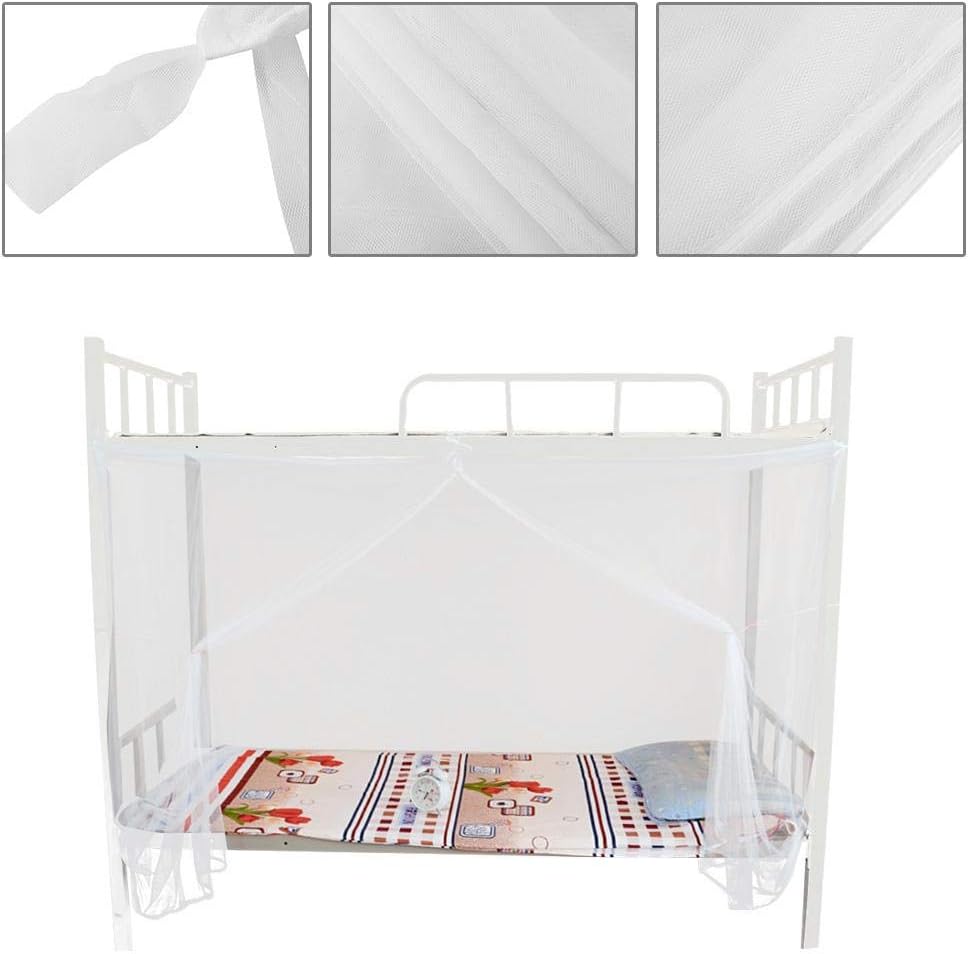 Wifehelper Mosquito Net, 4 Corner Post Bed Canopy Mosquito Net for Student Dormitory White Mosquito Netting (95x195x150cm) - Image 4