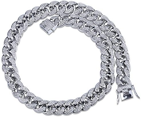 Jewelrysays Hip Hop Fashion Iced Out Full Zircon 14mm Big Cuban Chain Necklace