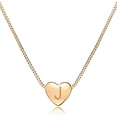 Gemynix Heart Initial Necklaces for Women - 18K Gold Plated Tiny Heart Necklace Personalized Alphabet Letter Pendant Necklace Jewelry Gifts for Women