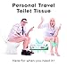 Travel Toilet Tissue Paper ( 6 rolls) + Bonus 20 toilet seat covers | Perfect for: Hiking, Camping, Travel, Office and RV.