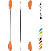 OCEANBROAD Kayak Paddle 86in/218cm, 90.5in/230cm, 95in/241cm Alloy Shaft Kayaking Boating Canoeing Oar with Paddle Leash