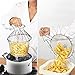 Foldable Steam Rinse Deep Fry Magic Basket Mesh Basket Strainer Net Kitchen Cooking Tool Stainless Steel Colander (1) (1, Silver)