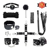 Restraints for Sex, PALOQUETH 10 Pcs BDSM Toys Leather Bondage Sets Restraint Kits Sex Things for Couples.