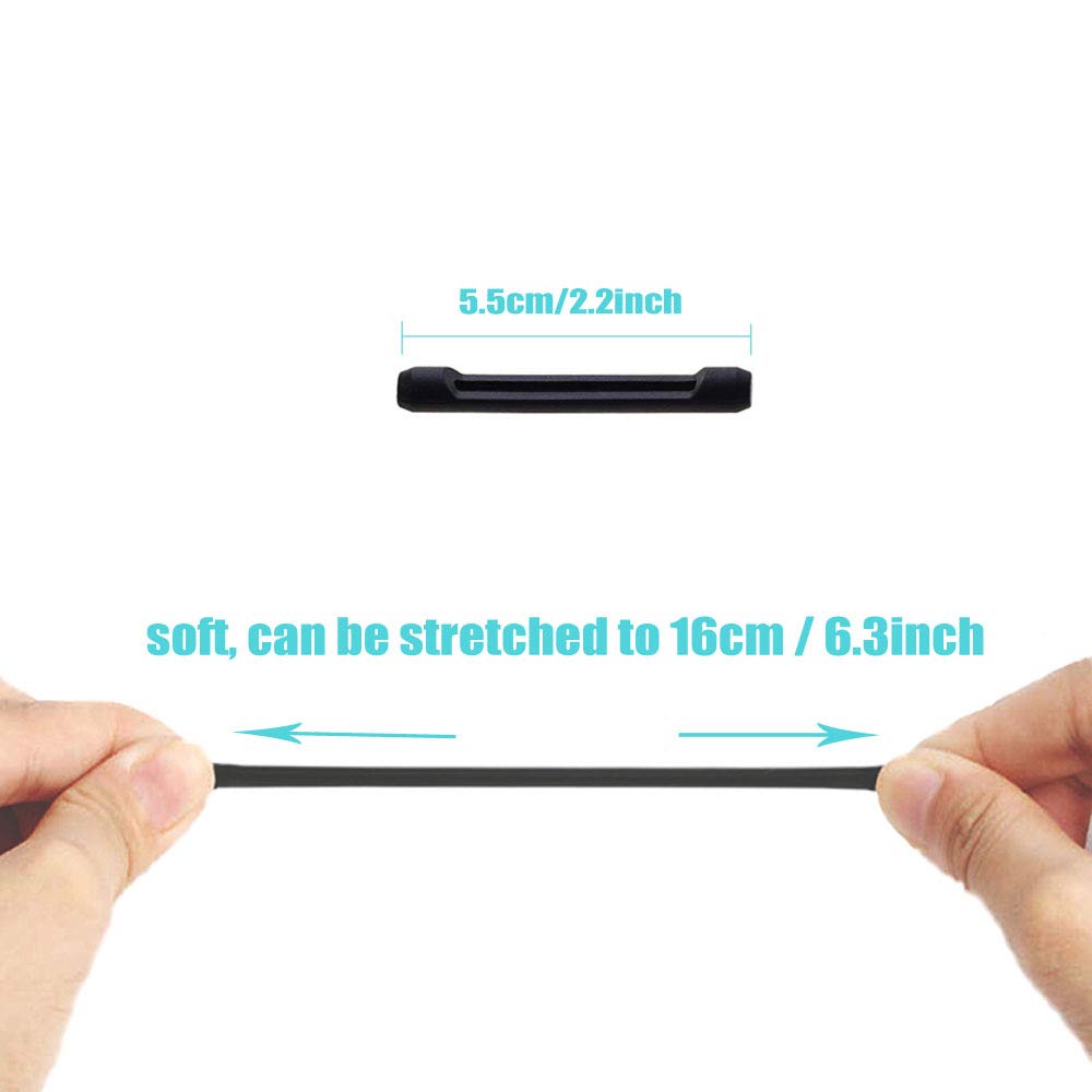 10 Pairs Eyeglass Strap Holder-Silicone Glasses Ear Hooks, Anti-Slip Elastic Comfort Glasses Retainers for Spectacle Sunglasses, Reading Glasses, Sports Eyeglass, Black&Clear